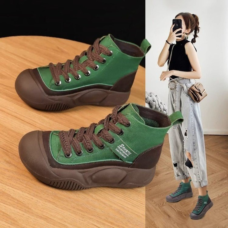 Γυναικεία αθλητικά παπούτσια σε προσφορά 2023 Νέα αθλητικά παπούτσια Δερμάτινα κορδόνια Χειμερινά Γυναικεία Βουλκανιζέ Παπούτσια Ελαφρύ καμβά με στρογγυλά δάχτυλα casual