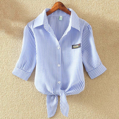 Casual μπλούζες και μπλούζες Γυναικείες Blusas Νέα 100% βαμβακερή γυναικεία μπλούζα πουκάμισο Λευκή καλοκαιρινή μπλούζα πουκάμισα Holiday Loose κοντά μανίκια