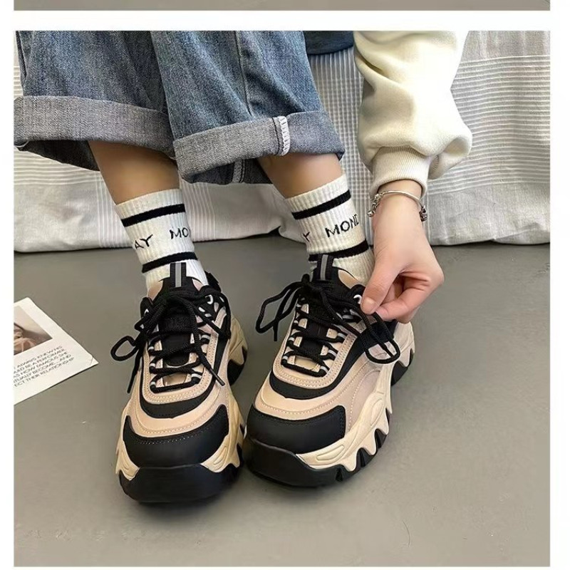 Ženska sportska obuća Jesen 2023. Tenisice s platformom za žene na otvorenom Vežbanje na vezanje Debele ženske ležerne tenisice Ženske cipele za hodanje