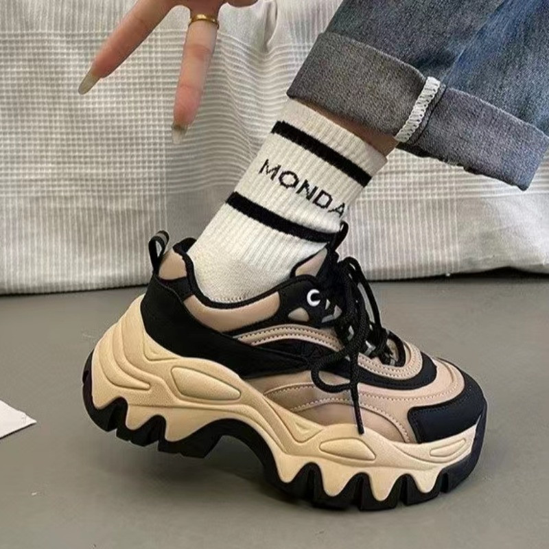 Ženska sportska obuća Jesen 2023. Tenisice s platformom za žene na otvorenom Vežbanje na vezanje Debele ženske ležerne tenisice Ženske cipele za hodanje