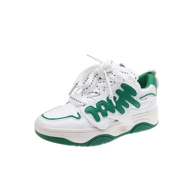 Pantofi de modă pentru femei, toamna 2022, pantofi albi noi, pantofi de dizolvare cu talpă groasă, coreeană, sport casual, pantofi de lux cu șireturi