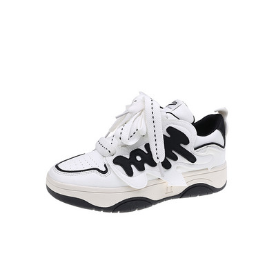 Pantofi de modă pentru femei, toamna 2022, pantofi albi noi, pantofi de dizolvare cu talpă groasă, coreeană, sport casual, pantofi de lux cu șireturi