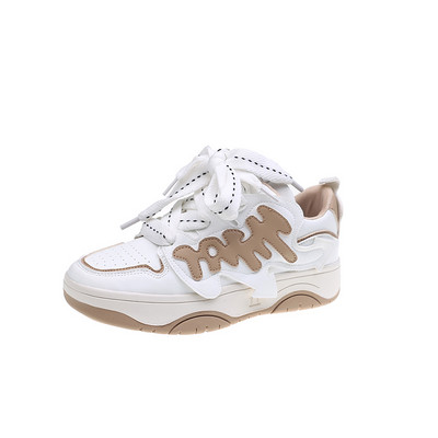 Pantofi de modă pentru femei, toamna 2022, pantofi albi noi, pantofi de dizolvare cu talpă groasă, coreeană, sport casual, pantofi de lux cu șireturi