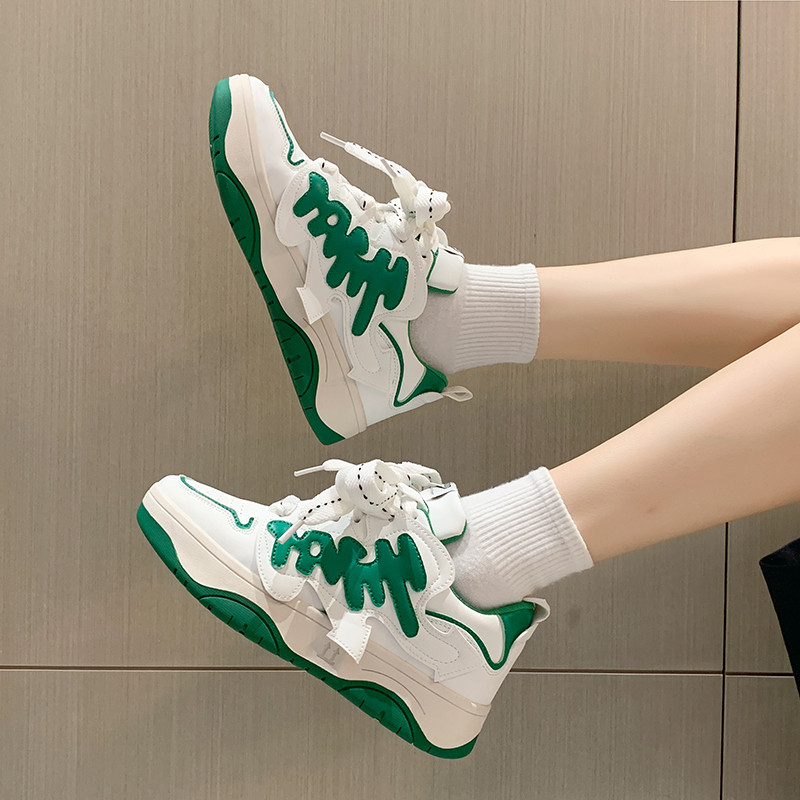 Pantofi de modă pentru femei, toamna 2022, pantofi albi noi, pantofi de dizolvare cu talpă groasă, coreeană, sport casual, pantofi de lux cu șireturi