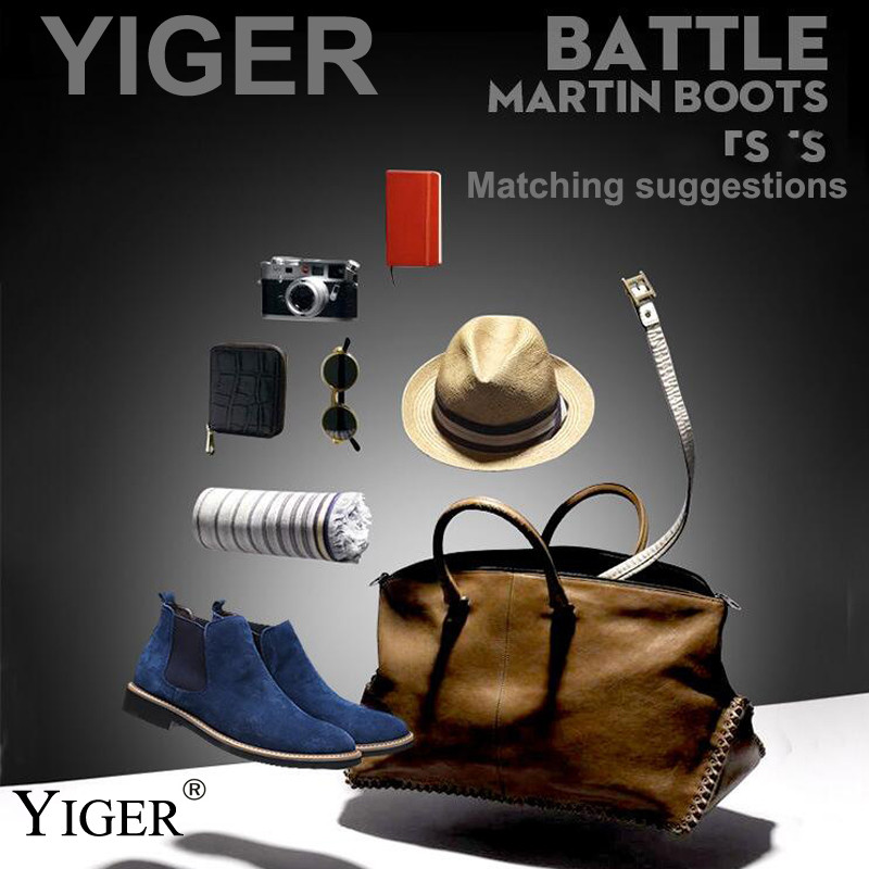 YIGER NEW Ανδρικές μπότες Chelsea Μποτάκια Μόδα Ανδρικά Ανδρικά Μάρκα Δέρμα Ποιότητα Slip Ons Motorcycle Man Warm Δωρεάν αποστολή 0013