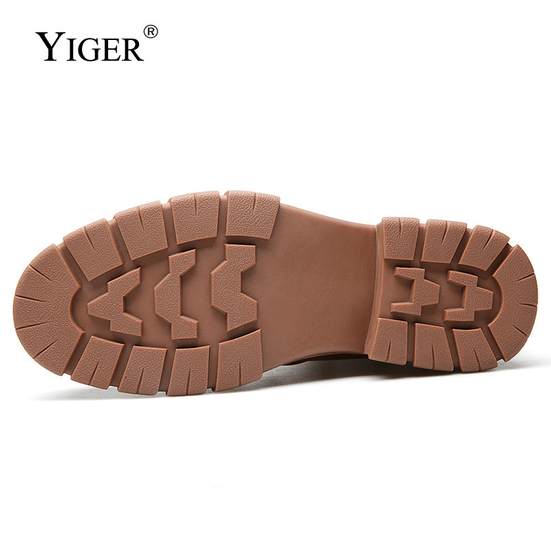 YIGER Nove muške čizme Chelsea Zimske gležnjače koža Muške pustinjske čizme Pustinjske čizme od plišanog krzna Tople muške ležerne čizme 2023 Novo