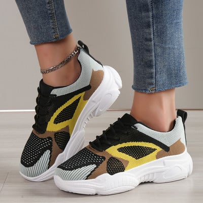 Pantofi de modă pentru femei, de vară, de lux, cu plasă respirabilă, pentru femei, pantofi plati, casual, cu șireturi, pentru alergare, pantofi de damă, Zapatos Mujer