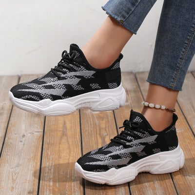 Pantofi de modă pentru femei, de vară, de lux, cu plasă respirabilă, pentru femei, pantofi plati, casual, cu șireturi, pentru alergare, pantofi de damă, Zapatos Mujer