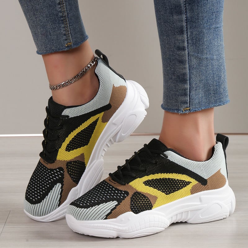 Pantofi de modă pentru femei, de vară, de lux, cu plasă respirabilă, pentru femei, pantofi plati, casual, cu șireturi, pentru alergare, pantofi de damă, Zapatos Mujer