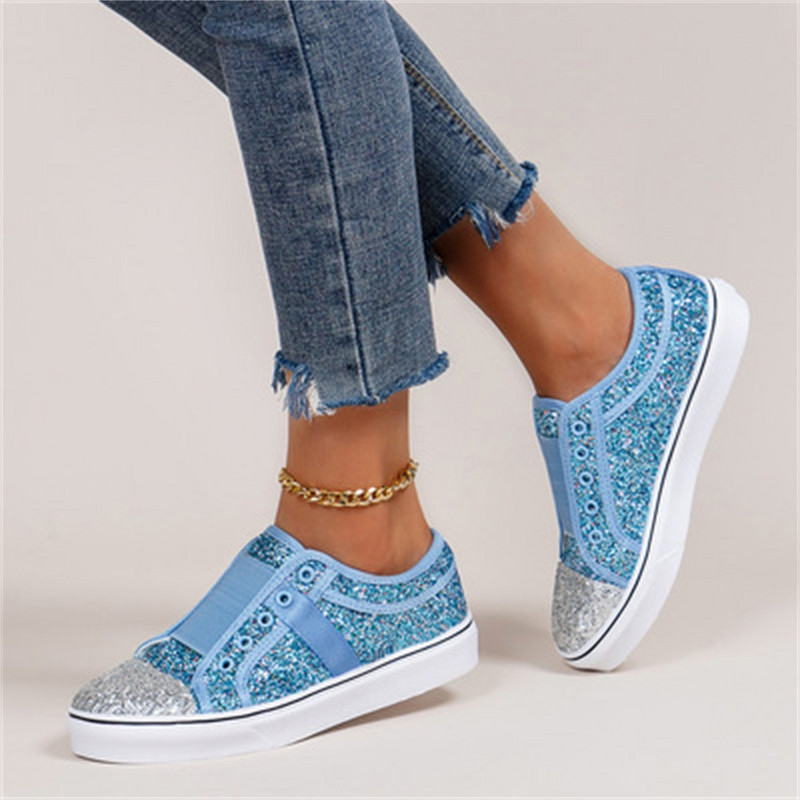 Pantofi de damă 2022 Pantofi pantofi cu sclipici strălucitori de primăvară, eleganti, pentru femei, cu sus, pantofi sport confortabili, casual, pentru femei