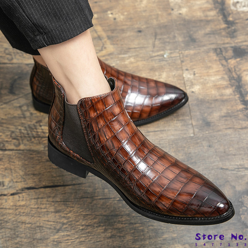 Muške modne kožne natikače gležnjače Cipele na nisku petu sa šiljatim vrhom Muške ležerne klasične Chelsea čizme Muške čizme i luksuzne cipele