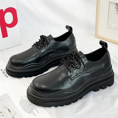 Muške gležnjače Retro Ležerne Chelsea čizme od kože Natikače Muške cipele Muške britanske kratke čizme s platformom