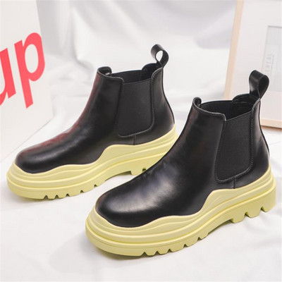 Muške gležnjače Retro Ležerne Chelsea čizme od kože Natikače Muške cipele Muške britanske kratke čizme s platformom