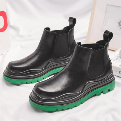 Muške gležnjače Retro Ležerne Chelsea čizme od kože Natikače Muške cipele Muške britanske kratke čizme s platformom