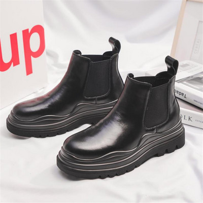 Muške gležnjače Retro Ležerne Chelsea čizme od kože Natikače Muške cipele Muške britanske kratke čizme s platformom