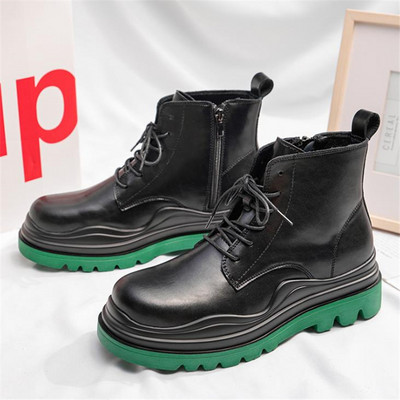 Muške gležnjače Retro Ležerne Chelsea čizme od kože Natikače Muške cipele Muške britanske kratke čizme s platformom