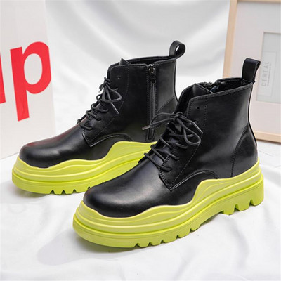 Muške gležnjače Retro Ležerne Chelsea čizme od kože Natikače Muške cipele Muške britanske kratke čizme s platformom