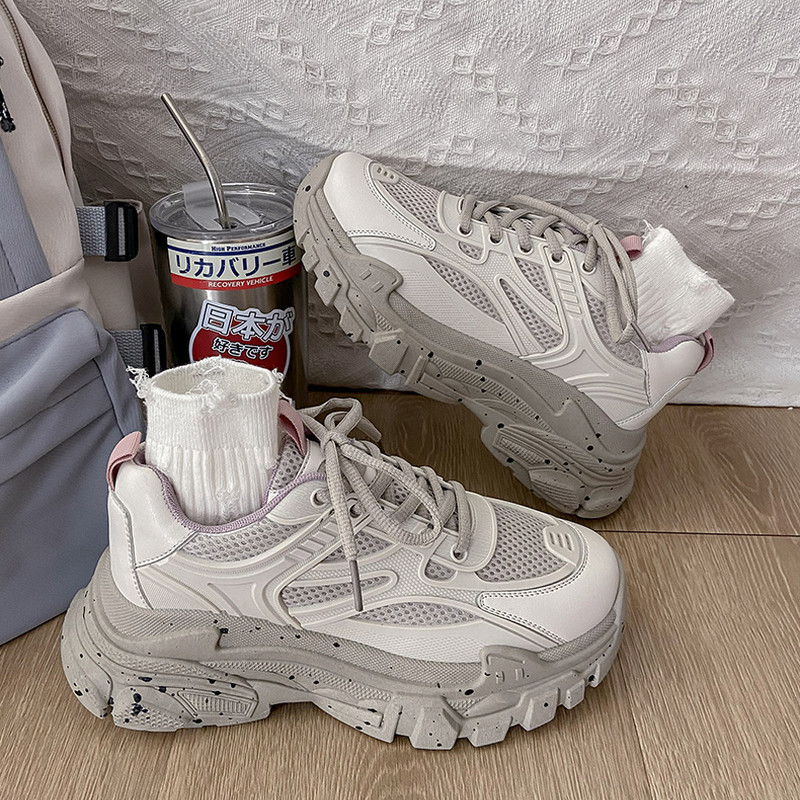 Pantofi de damă 2022, de vară, cu plasă, respirabil, comozi, pantofi sport cu platformă, cu fundul moale, pantofi casual, pantofi pentru femei