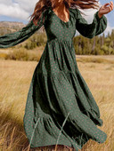 Rochii pentru femei 2023, primavara vara, noua rochie cu imprimeu din raion, maneca lunga, slim fit, rochie lunga, leagan mare, rochie de domnisoara de onoare supradimensionata