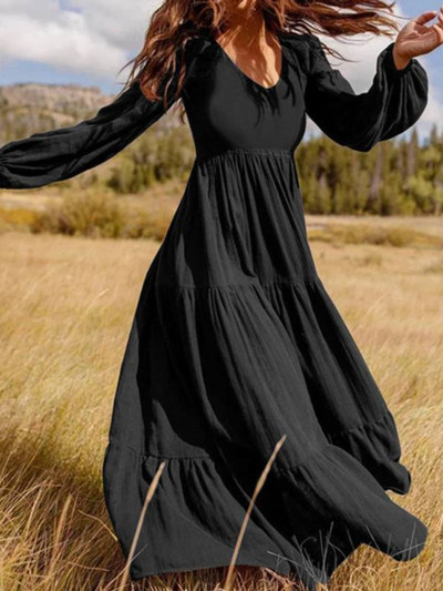 Rochii pentru femei 2023, primavara vara, noua rochie cu imprimeu din raion, maneca lunga, slim fit, rochie lunga, leagan mare, rochie de domnisoara de onoare supradimensionata