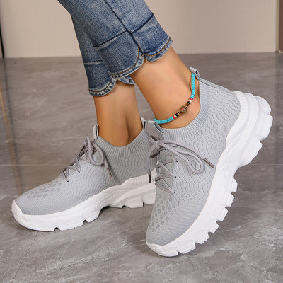 Γυναικεία casual αθλητικά παπούτσια αναπνεύσιμα αθλητικά παπούτσια Lace Up πλατφόρμα δικτυωτών παπουτσιών για τρέξιμο Μόδα ανθεκτικό γυναικείο τένις 2023 Φθινόπωρο Νέο