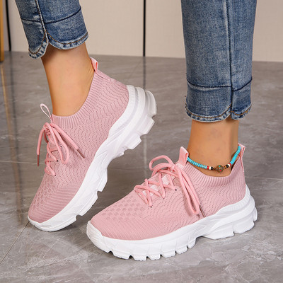 Γυναικεία casual αθλητικά παπούτσια αναπνεύσιμα αθλητικά παπούτσια Lace Up πλατφόρμα δικτυωτών παπουτσιών για τρέξιμο Μόδα ανθεκτικό γυναικείο τένις 2023 Φθινόπωρο Νέο