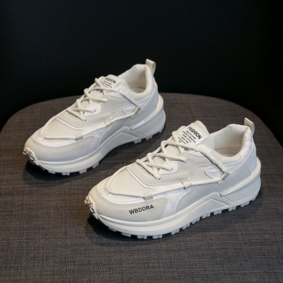 Bijele tenisice Ženske jesen 2022. Debeli donji dio Nove modne boje blokiraju udarce Tide Ins Ležerne Forrest Gump tenisice