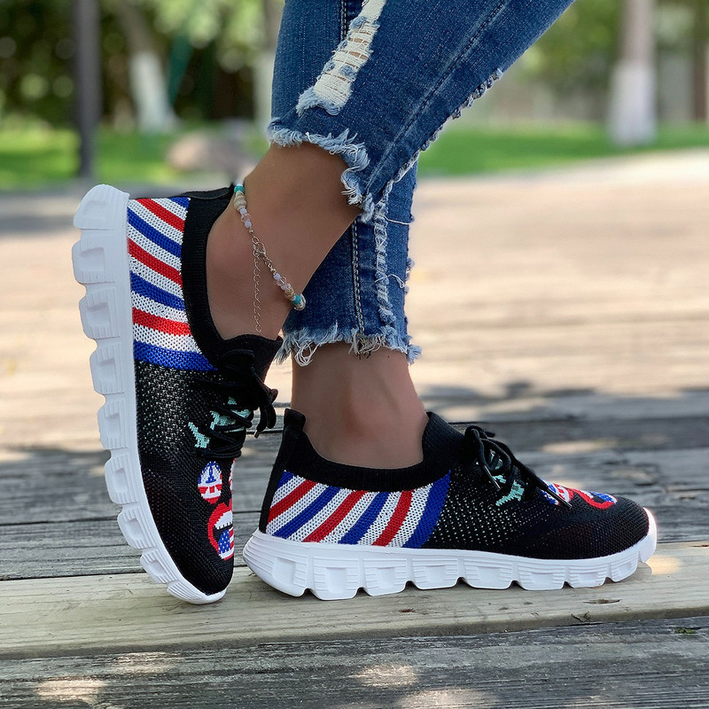 Γυναικεία Αθλητικά Παπούτσια Καλοκαιρινά Παπούτσια Γυναικεία Διχτυωτό Διαπνέον Παπούτσια Πλατφόρμα Casual Tennis Comfort Lace Up Running Plus Size