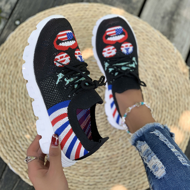 Γυναικεία Αθλητικά Παπούτσια Καλοκαιρινά Παπούτσια Γυναικεία Διχτυωτό Διαπνέον Παπούτσια Πλατφόρμα Casual Tennis Comfort Lace Up Running Plus Size