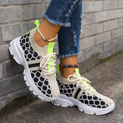 Pantofi sport de damă țesătură de bumbac Air Mesh Primăvară/toamnă Tenis de mică adâncime Femeie Pantofi de femeie Tendințe ocazionale Alergare fără slip