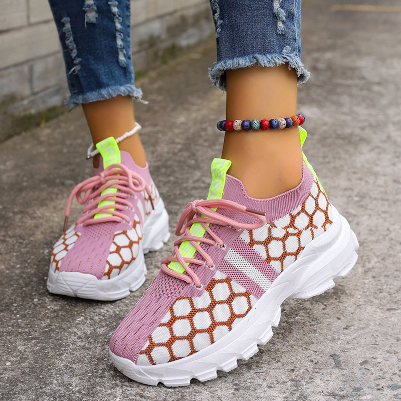Pantofi sport de damă țesătură de bumbac Air Mesh Primăvară/toamnă Tenis de mică adâncime Femeie Pantofi de femeie Tendințe ocazionale Alergare fără slip