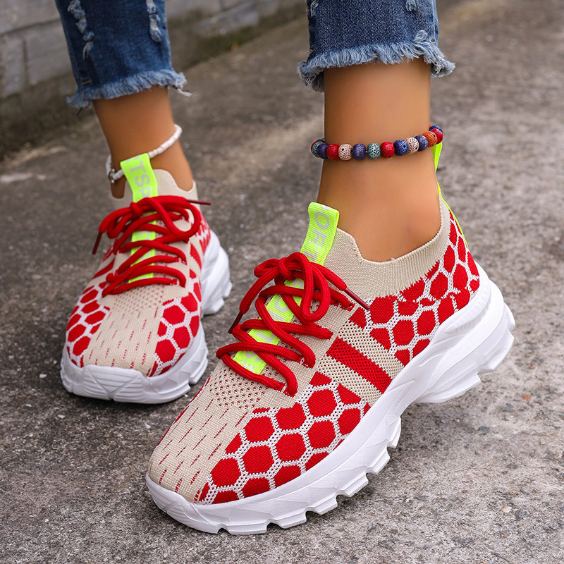 Pantofi sport de damă țesătură de bumbac Air Mesh Primăvară/toamnă Tenis de mică adâncime Femeie Pantofi de femeie Tendințe ocazionale Alergare fără slip