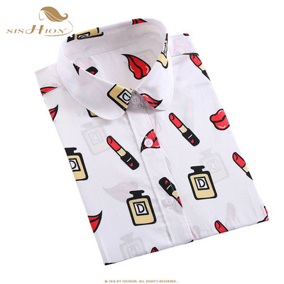 SISHION Γυναικείο βαμβακερό πουκάμισο μόδας Vintage μπλούζες 5XL Plus Size Lemon print Blusas QY0442 Floral Γυναικείο μακρυμάνικο γυναικείο τοπ