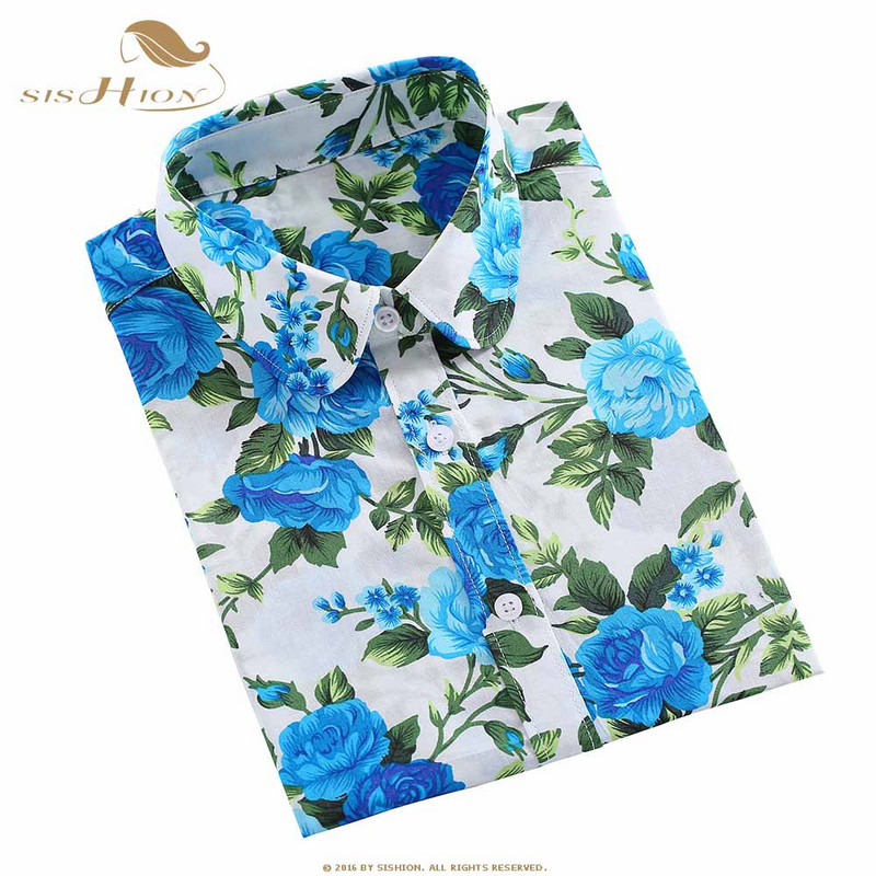 SISHION Γυναικείο βαμβακερό πουκάμισο μόδας Vintage μπλούζες 5XL Plus Size Lemon print Blusas QY0442 Floral Γυναικείο μακρυμάνικο γυναικείο τοπ