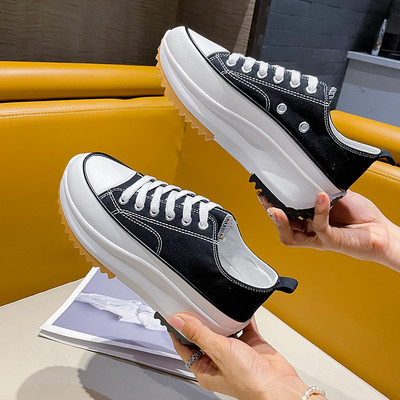 Pantofi pentru femei Pantofi cu platformă Pantofi înalți cu vârf rotund Pantofi vulcanizați clasici cu talpă groasă Pantofi de damă de primăvară 2023