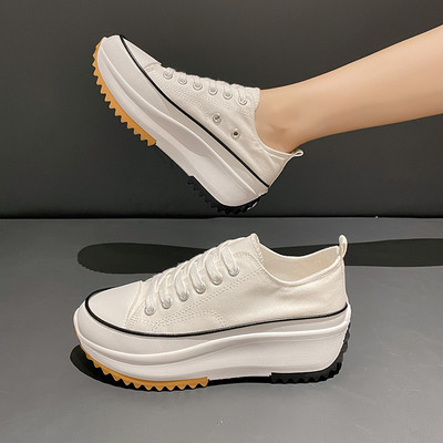 Pantofi pentru femei Pantofi cu platformă Pantofi înalți cu vârf rotund Pantofi vulcanizați clasici cu talpă groasă Pantofi de damă de primăvară 2023