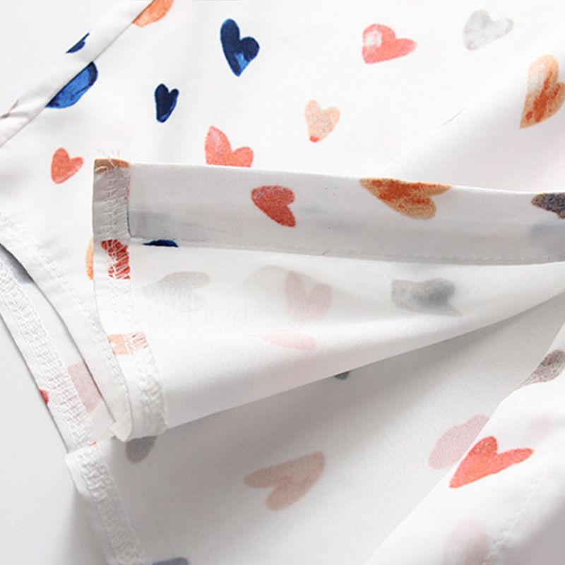 New Arrival Γυναικεία πολύχρωμη ζωγραφιά Love Heart Print Μακρυμάνικο λευκό πουκάμισο μπλούζα με γυριστό γιακά Κομψή μπλούζα T97503F