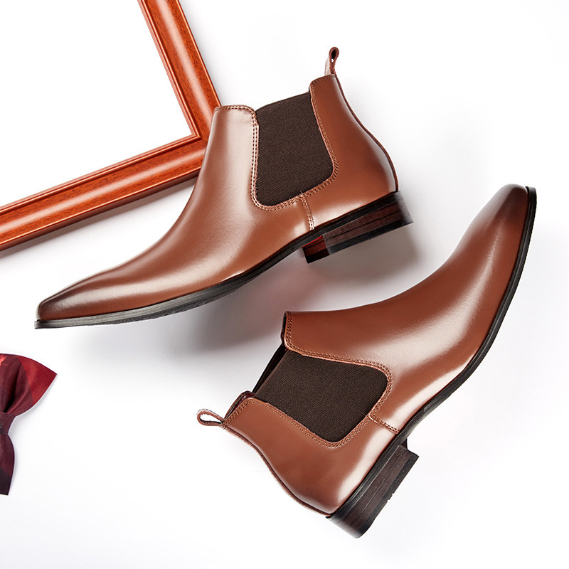 Yomior Zimske nove velike veličine Ručno izrađene muške čizme Vintage britanske svečane cipele od kože Poslovne poslovne gležnjače Chelsea čizme