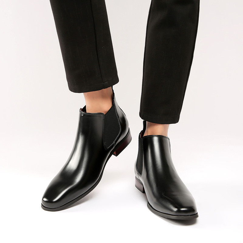 Yomior Zimske nove velike veličine Ručno izrađene muške čizme Vintage britanske svečane cipele od kože Poslovne poslovne gležnjače Chelsea čizme