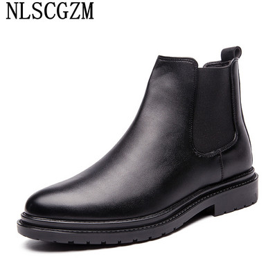 Rudi Chelsea Boots Vyriški odiniai laisvalaikio batai vyrams 2023 m. kulkšnies batai vyrams Vyriški odiniai vyriški juodi batai su platforma Vyras