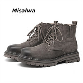 Misalwa Ανοιξιάτικες Ανδρικές Δερμάτινες Μπότες φθινοπώρου Casual Μπότες με μεσαίο τακούνι κίτρινες ανδρικές μπότες υπαίθριας εργασίας στρατιωτικές καουμπόικες μπότες σουέτ