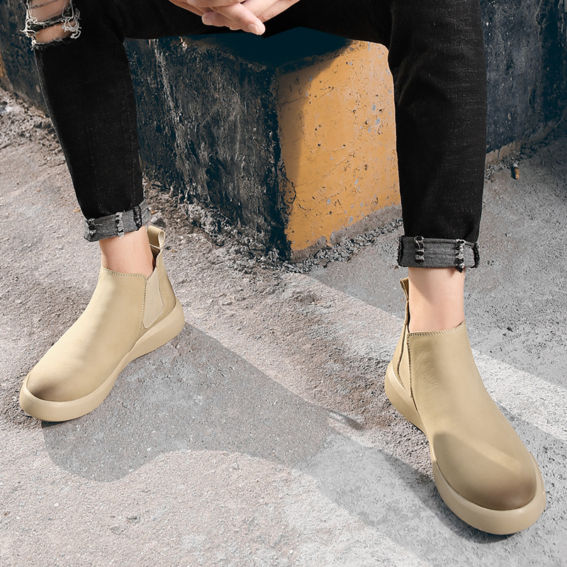 Ανδρικές δερμάτινες μπότες Chelsea, επώνυμα σχεδιαστές ιταλικές μπότες φορέματος μόδας Casual ζεστές, αντιολισθητικές, ανθεκτικές βελούδινες επαγγελματικές μπότες