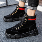 2022 Cizme noi pentru bărbați, din piele, impermeabile, cu șireturi, cizme militare pentru bărbați, iarnă, glezne, pantofi ușori pentru bărbați, ocazional de iarnă, anti-alunecare