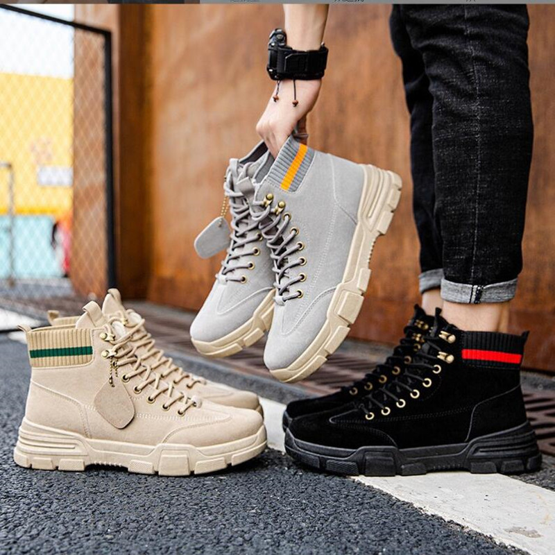 2022 Cizme noi pentru bărbați, din piele, impermeabile, cu șireturi, cizme militare pentru bărbați, iarnă, glezne, pantofi ușori pentru bărbați, ocazional de iarnă, anti-alunecare
