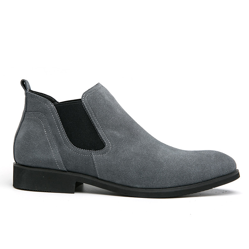Vyriški klasikiniai „Chelsea“ batai, vienspalviai dirbtiniai zomšiniai trumpi kulkšnies drabužiai, madingi, kasdieniai gatvės lauko, tinkami vyriški batai