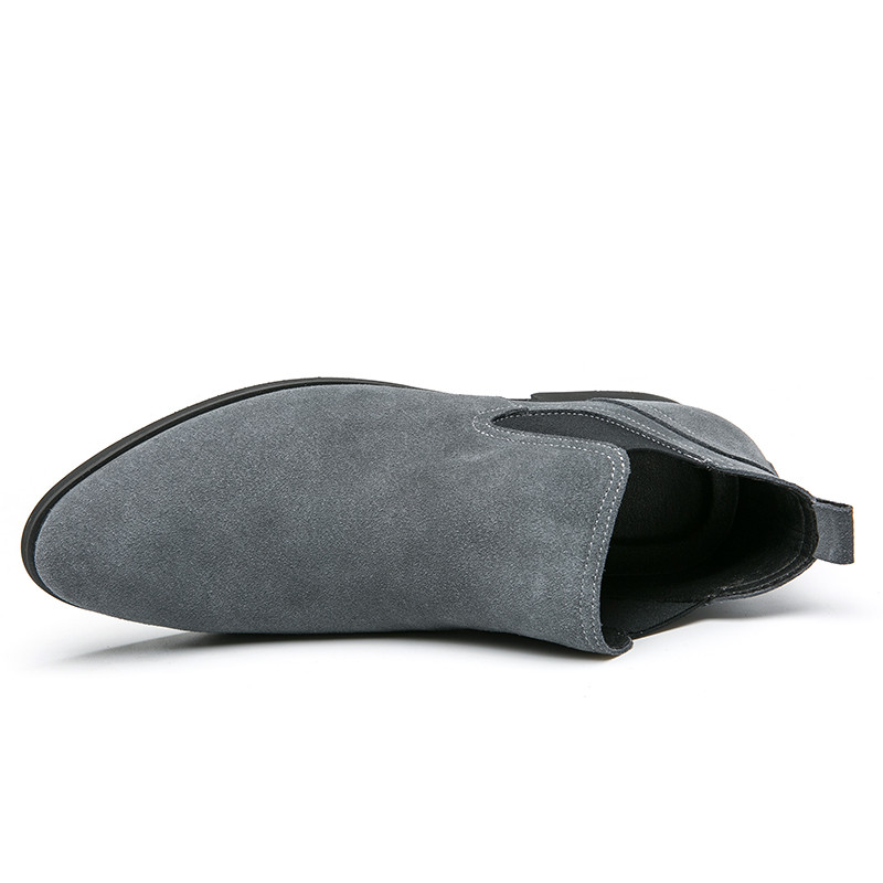 Vyriški klasikiniai „Chelsea“ batai, vienspalviai dirbtiniai zomšiniai trumpi kulkšnies drabužiai, madingi, kasdieniai gatvės lauko, tinkami vyriški batai