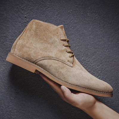 Batai Vyriški Aukštos kokybės Chelsea Boots Vyriški rankų darbo zomšiniai odiniai batai Vyriški batai Laisvalaikio batai ant kulkšnies Khaki rudi juodi