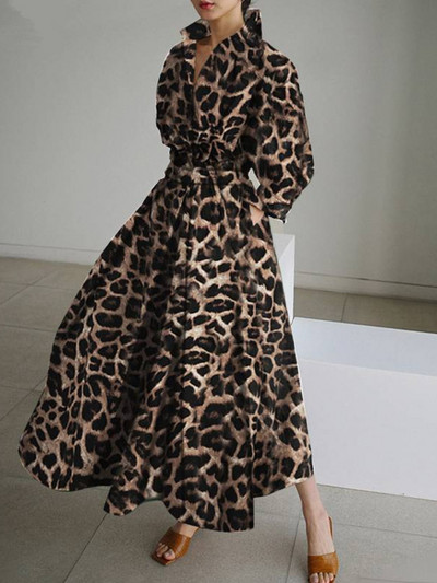 S-5XL Korejska modna haljina-košulja dugih rukava Chic Maxi haljina s otvorenim izrezom i naborima, ženska odjeća za jesen i zimu 2022., ulična odjeća