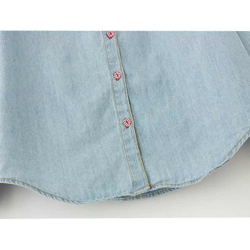 Bluză din denim de toamnă Plus Size 4XL Femei Topuri largi Imprimare cu flori Patchwork bluze Bluze cu mâneci lungi Cămăși vintage Blusas AB327