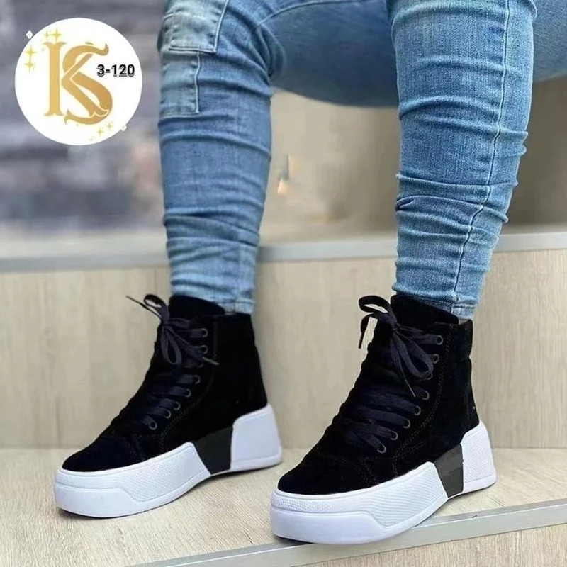 2022, primăvară toamnă, pantofi de pânză pentru femei, pantofi cu platformă înaltă, ocazional pentru femei, cu fundul gros, invizibilitatea crește în interiorul cu șireturi